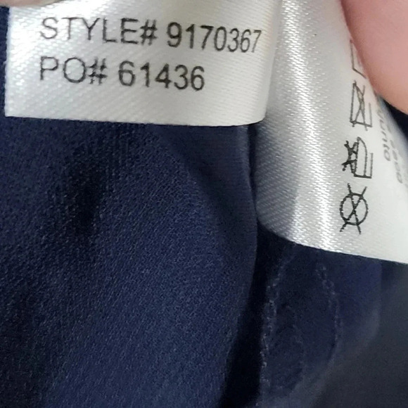 Womens Chiffon SLNY Deep Navy Beaded Cuff Dress Cover Up Size 16 - Picture 5 of 8